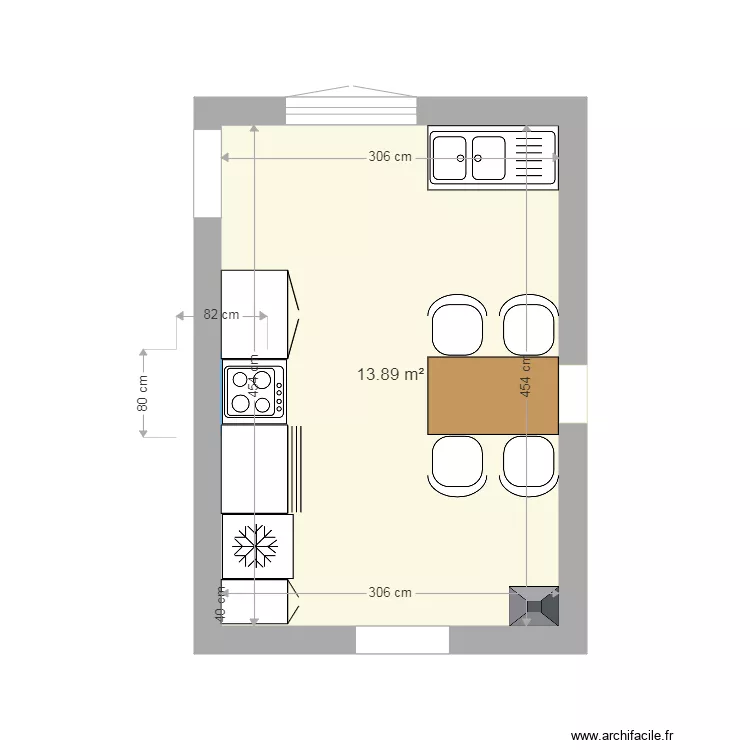 Cuisine gîte. Plan de Cuisine gîte. Plan de