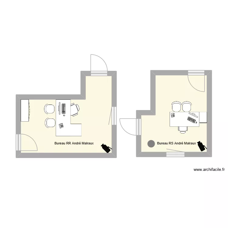 andr&eacute; Malraux. Plan de 2  et 29 m²