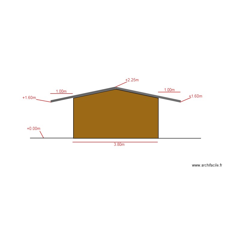 facade sud abri de jardin. Plan de 0 pièce et 0 m2