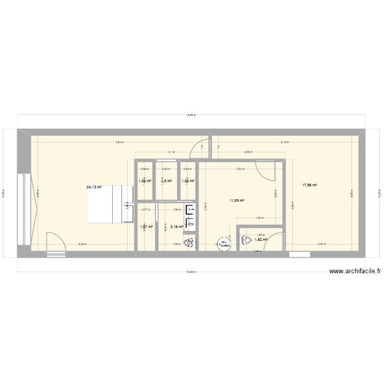 romarin66. Plan de 9 pièces et 63 m2