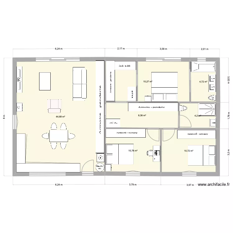 100m2. Plan de 7 et 99 m² 100m2. Plan de 7 et 99 m²