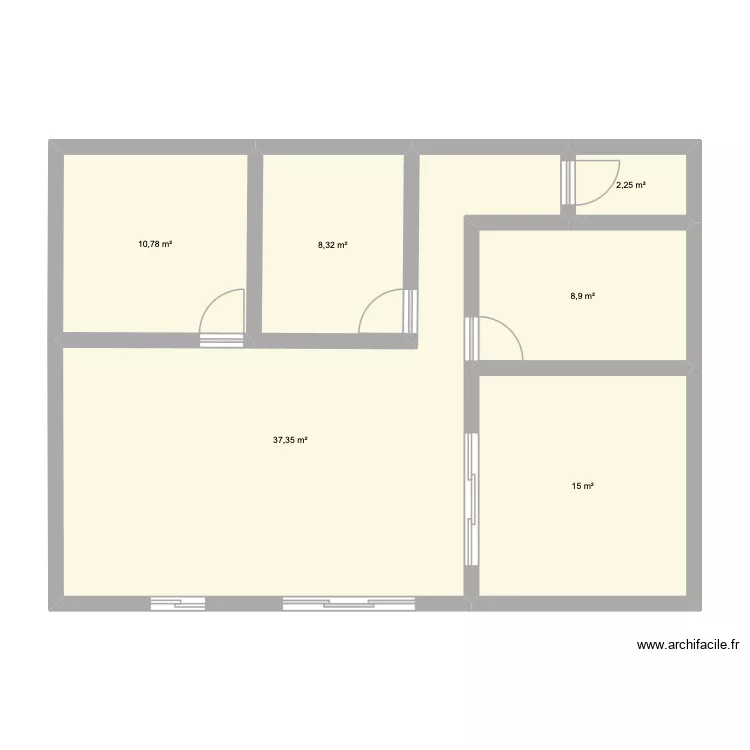 SAS le temps des femmes. Plan de 6 pièces et 83 m²