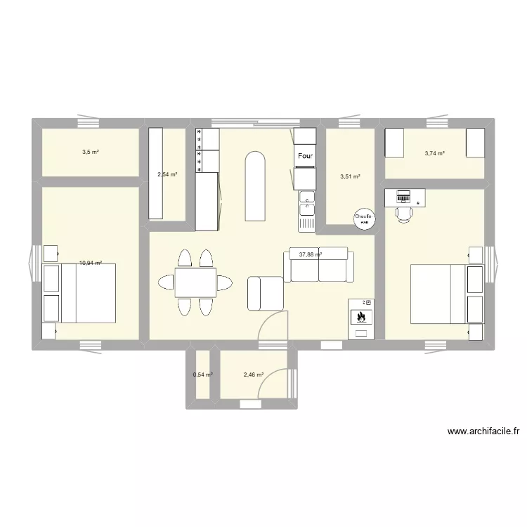 Test 1. Plan de 8  et 65 m²