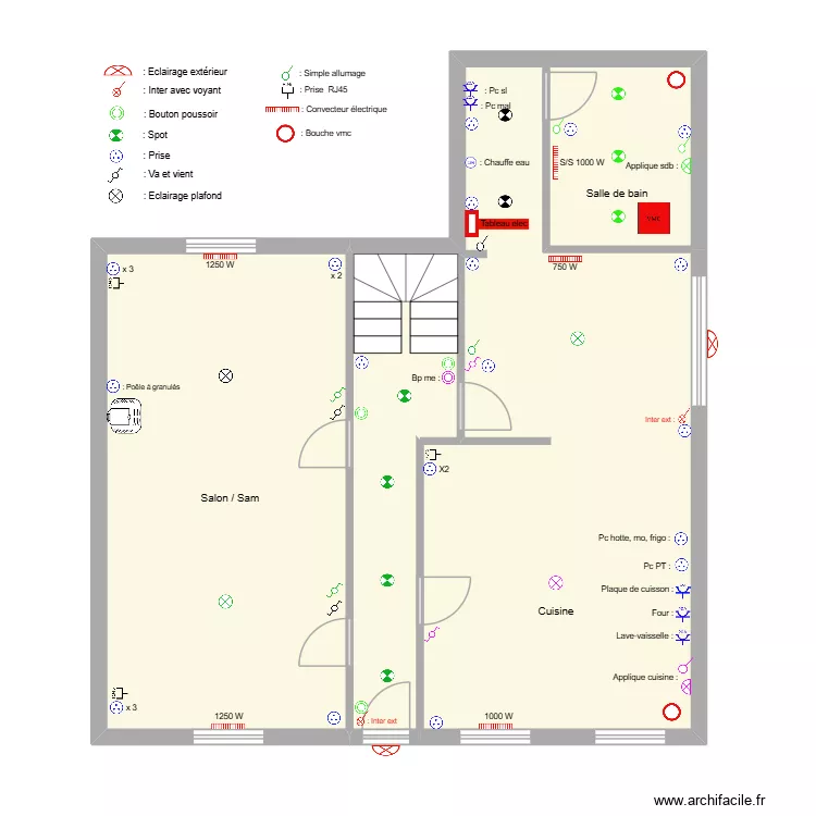 RDC lefevre. Plan de 3  et 89 m²