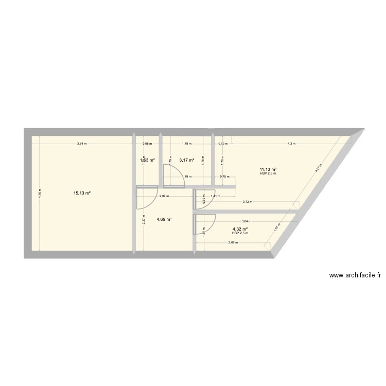 MAST. Plan de 6 pièces et 40 m2