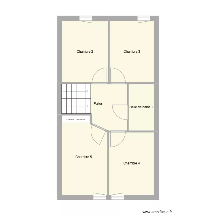 2eme etage. Plan de 6  et 46 m²