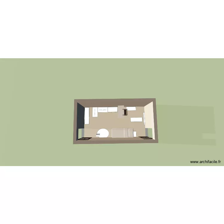 Plan chambre. Plan de 1 Pièce et 19 m²