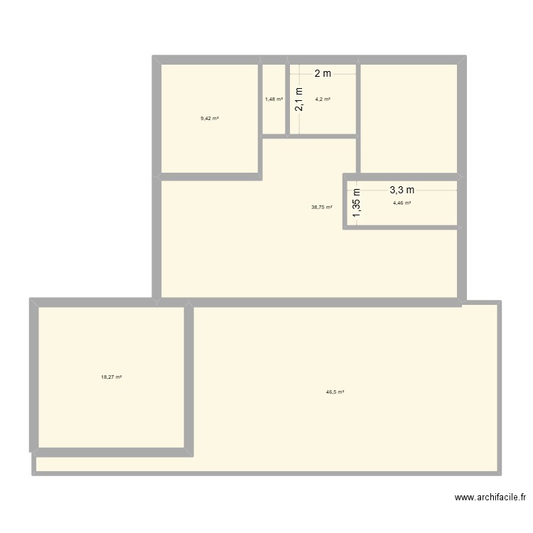 crechcree2. Plan de 7 pièces et 123 m2