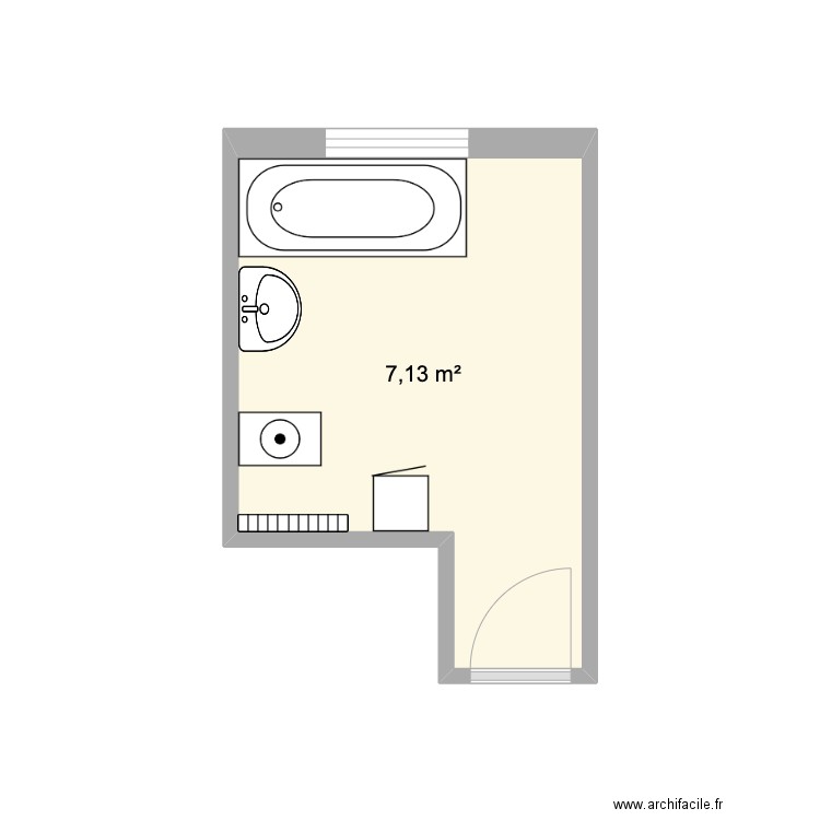 Mokri. Plan de 1 pièce et 7 m2