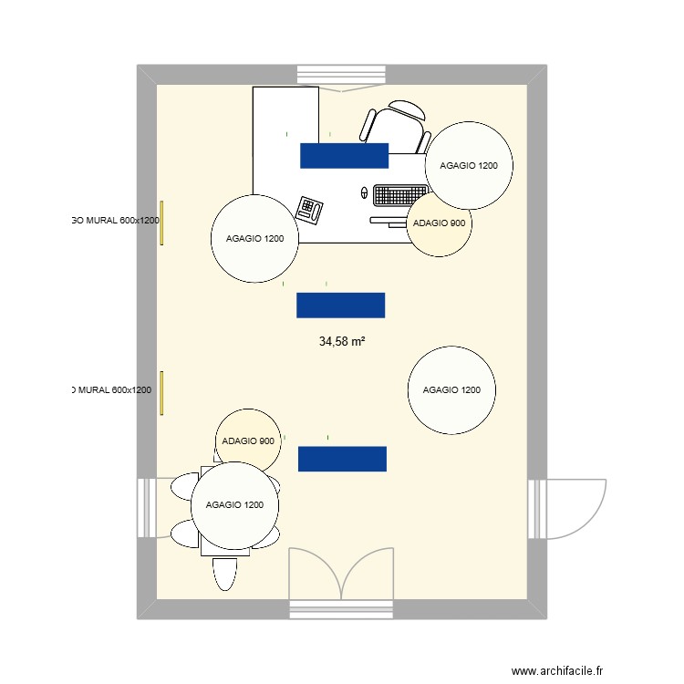 CORMEILLES DGS. Plan de 1 pièce et 35 m2