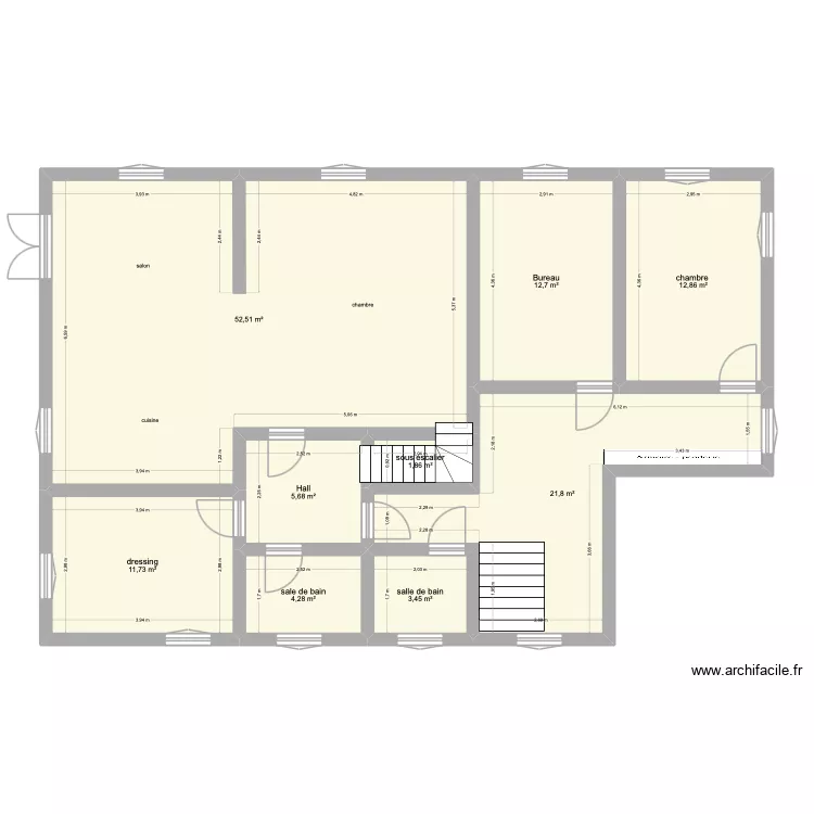 Maison de ma&icirc;tre 1. Plan de 9 pièces et 127 m²
