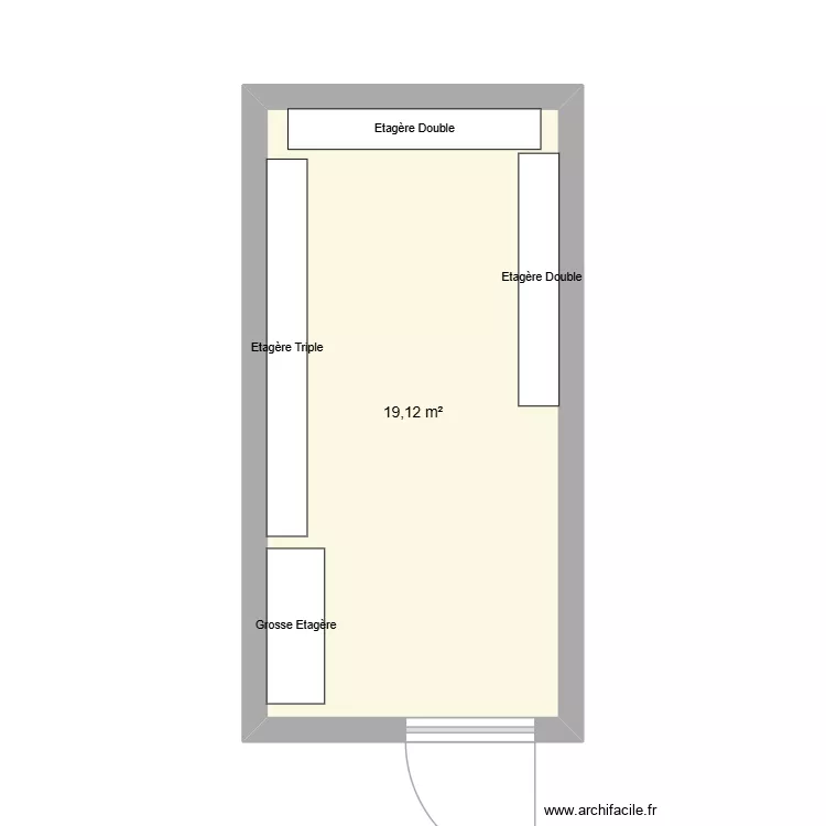 Local Actuelle. Plan de 1 Pièce et 19 m²