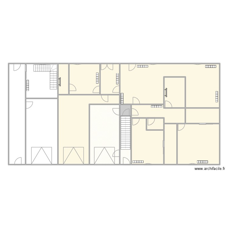 RDC radiateurs et sèche serviettes V1. Plan de 18 pièces et 283 m2