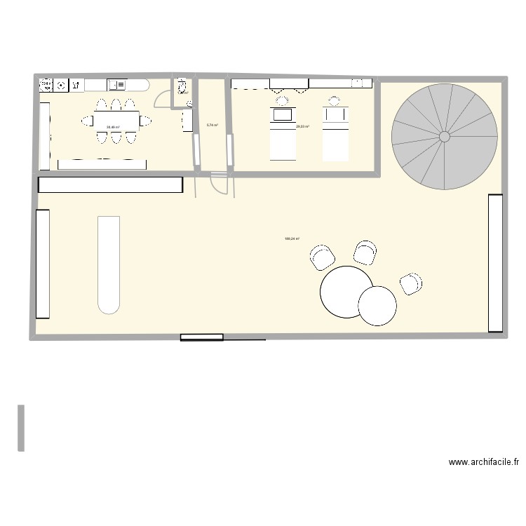 Plan Caudalie bas. Plan de 5 pièces et 256 m2