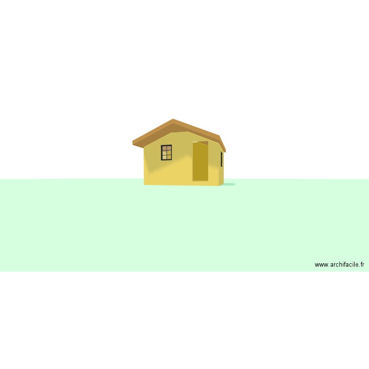 face. Plan de 1 pièce et 10 m2