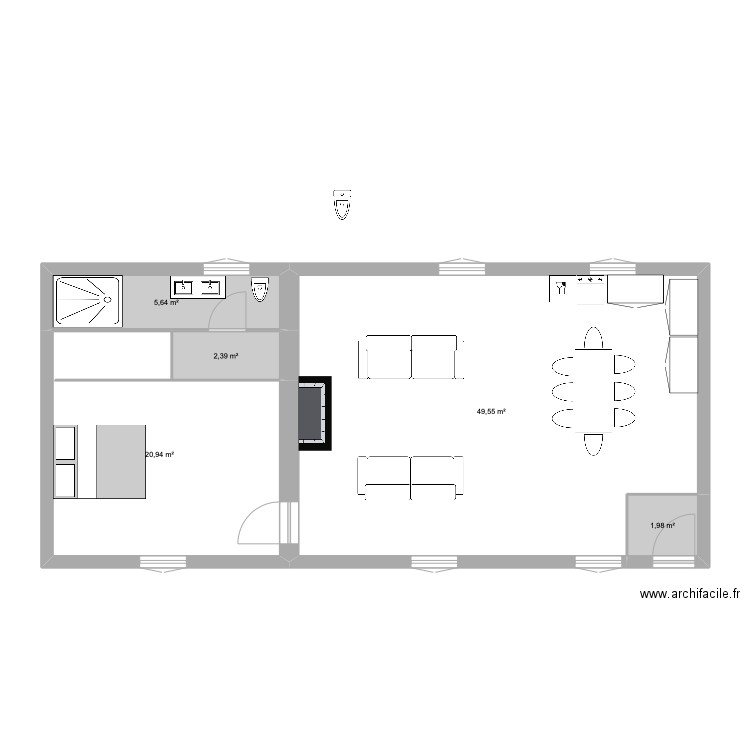 appart degrés. Plan de 5 pièces et 81 m2