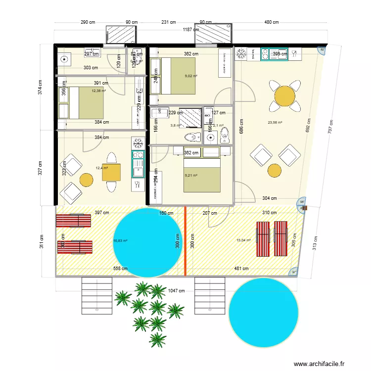 Popotte Steph 19 mai 26  sans toit. Plan de 10  et 106 m²