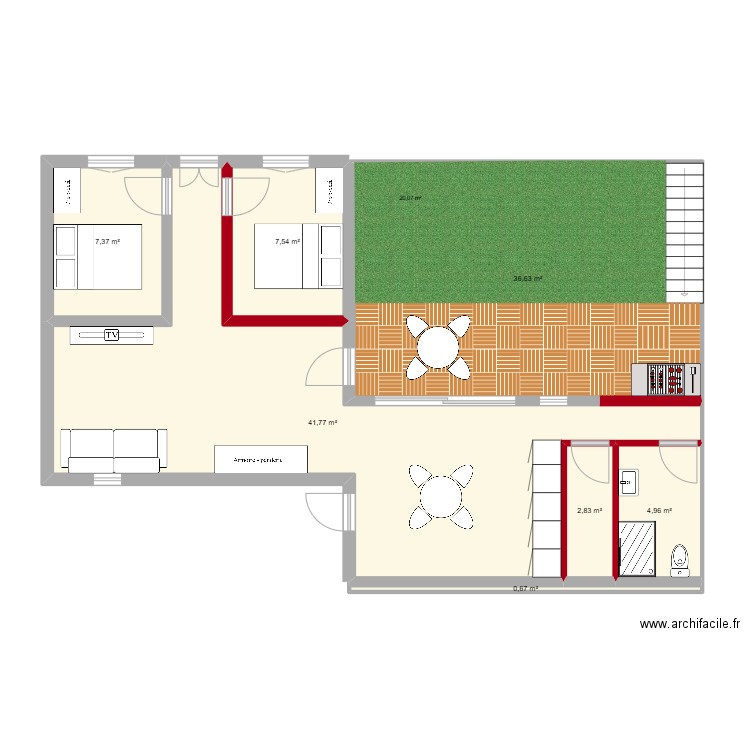 Portu_ V1. Plan de 7 pièces et 102 m2