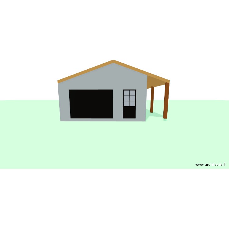 garage + carport. Plan de 1 pièce et 34 m2