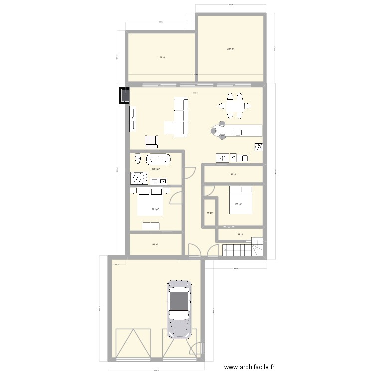Chalet St-DO. Plan de 9 pièces et 81 m2
