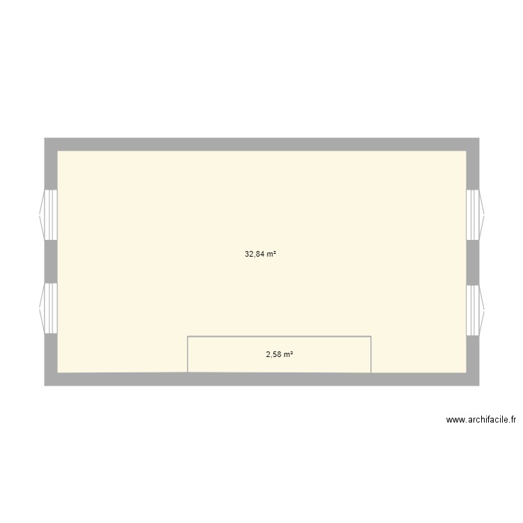 Perpignan Traverse PIA. Plan de 2 pièces et 35 m2