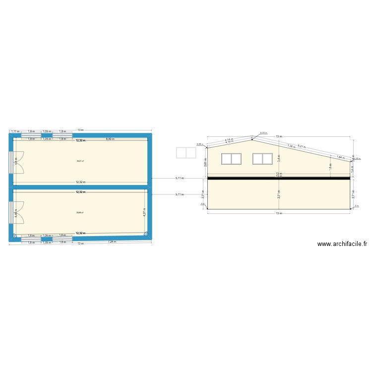 BALESTE. Plan de 4 pièces et 216 m2