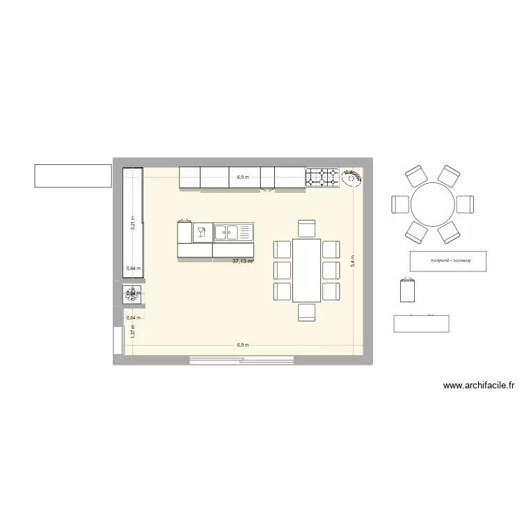 CUISINE PROJET 4. Plan de 1 et 37 m² CUISINE PROJET 4. Plan de 1 et 37 m²