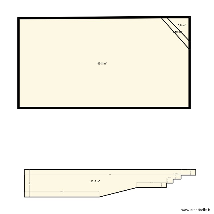 coté C. Plan de 4 pièces et 64 m2