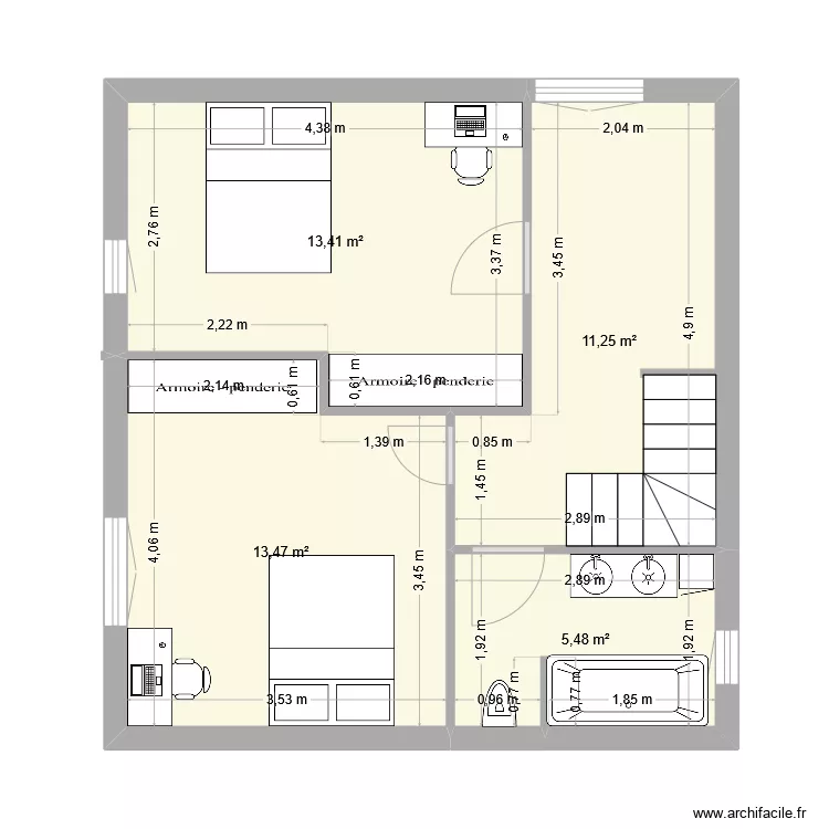 plan &eacute;tage 3. Plan de 