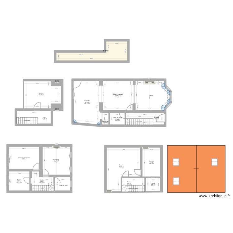 Maison Jupille 2323. Plan de 20 pièces et 181 m2