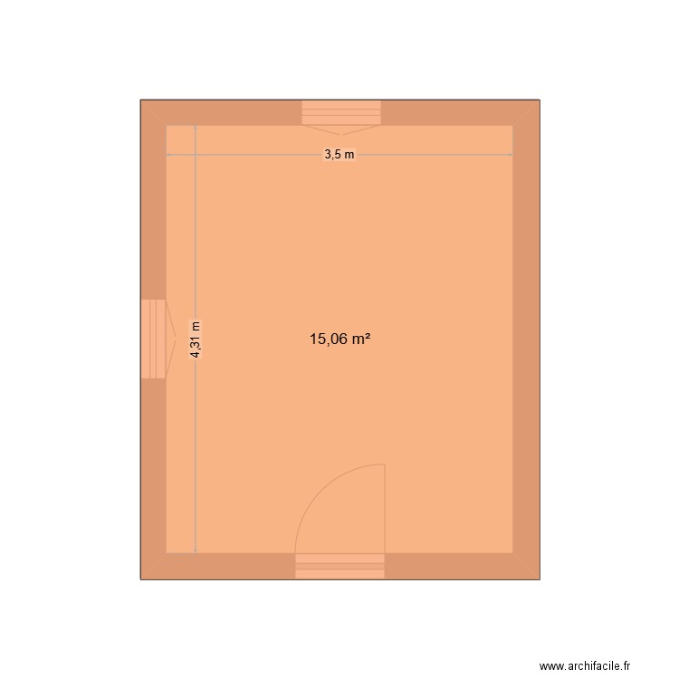 LOCAL TECHNIQUE. Plan de 1 pièce et 15 m2