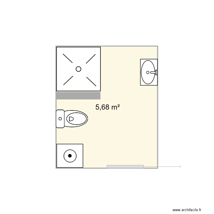 CAMPART. Plan de 1 pièce et 6 m2