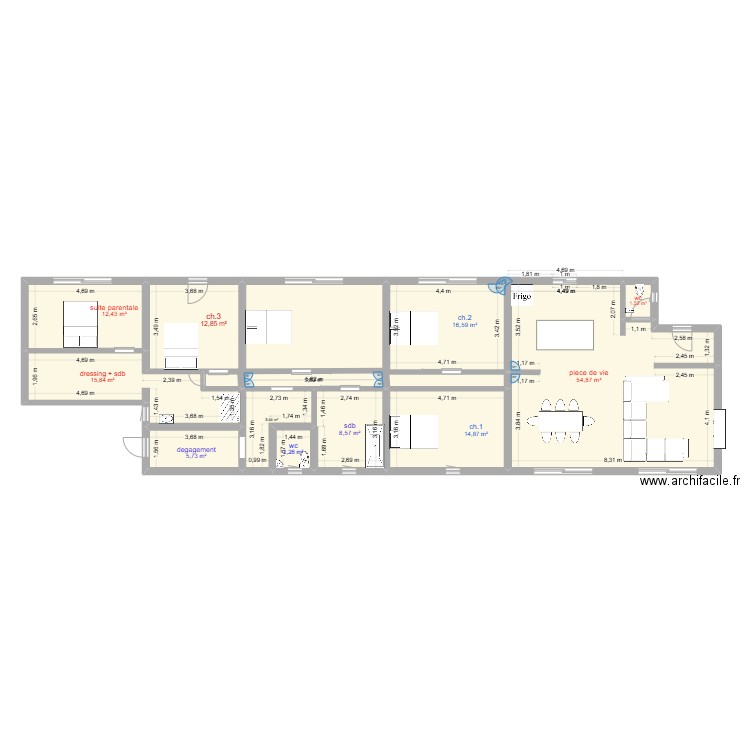 formont extension. Plan de 12 pièces et 157 m2
