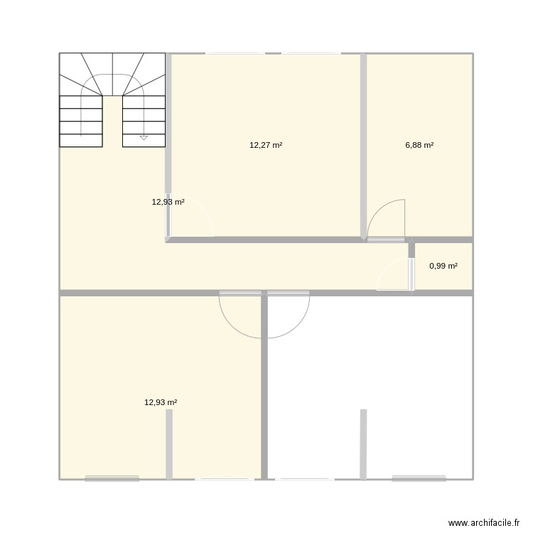 4ch janvier 2025. Plan de 5 pièces et 46 m2