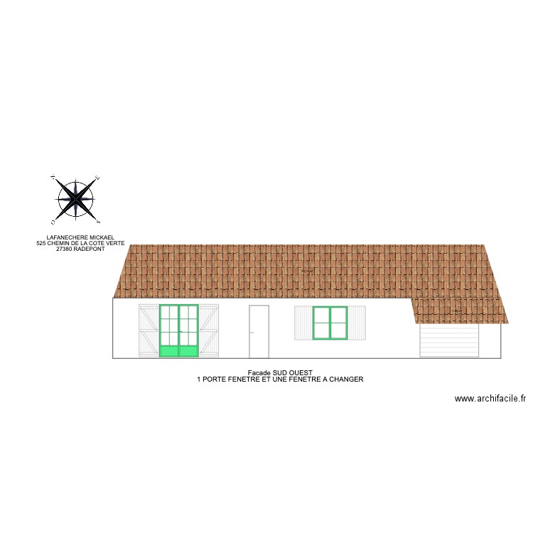 LAFANECHERE MICKAEL FACADE SUD OUEST. Plan de 0 pièce et 0 m2