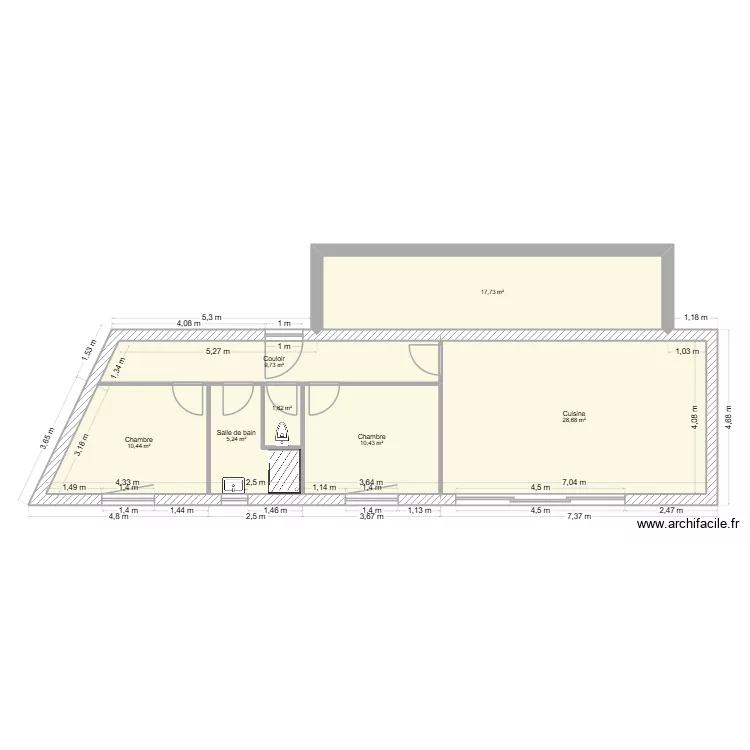DDD. Plan de 7  et 84 m²
