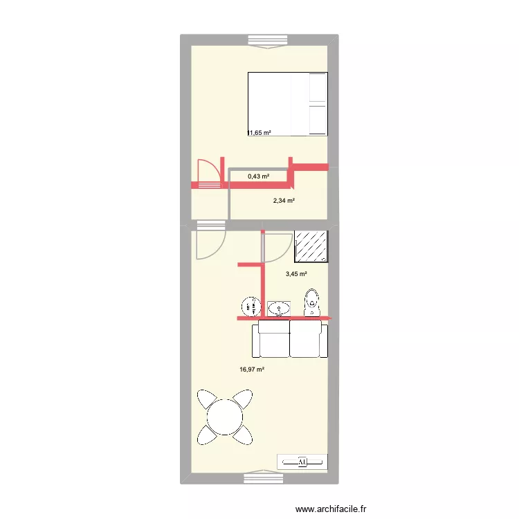 martine. Plan de 12  et 111 m²