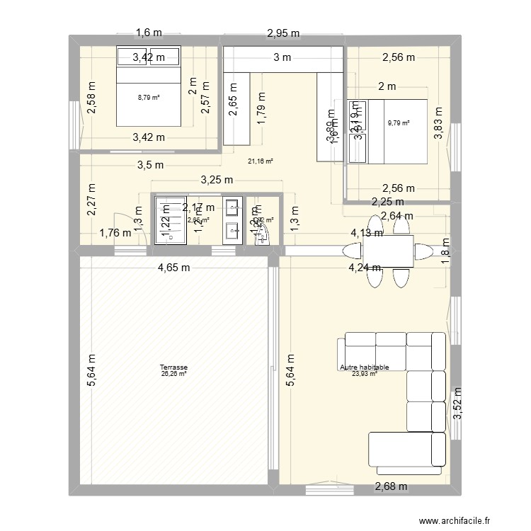 SAUSSET PAPA IDEE 2. Plan de 7 pièces et 94 m2