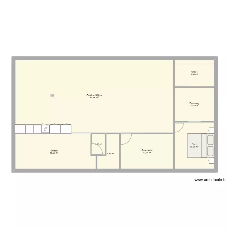 tableau. Plan de 8 Pièces et 119 m²