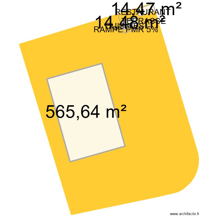 Masse Gabriel. Plan de 3 pièces et 595 m2