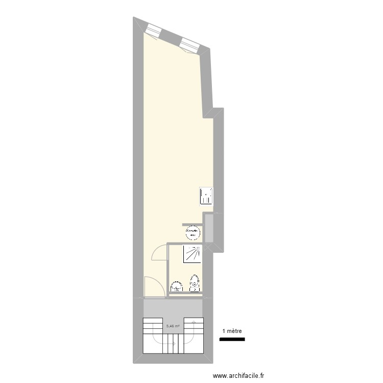 Fontaine neuve 31 Studio R+1. Plan de 4 pièces et 32 m2