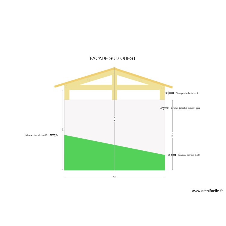 FACADE SO. Plan de 0 pièce et 0 m2