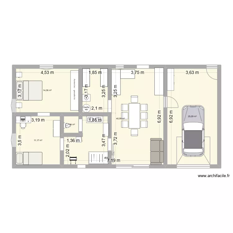 plan 1. Plan de 5 Pièces et 93 m²