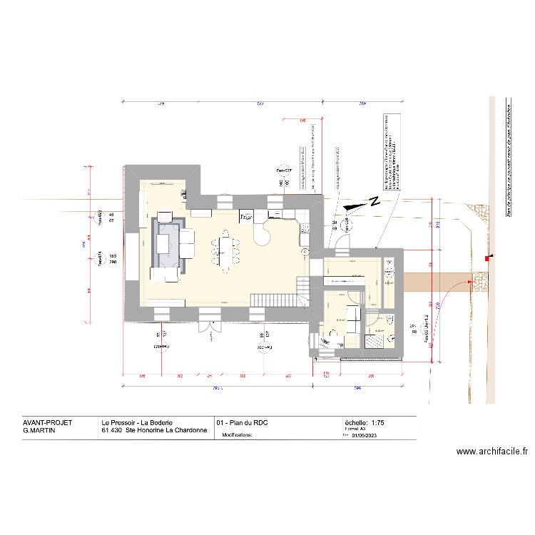 Pressoir reprise 2025 V2. Plan de 5 pièces et 95 m2