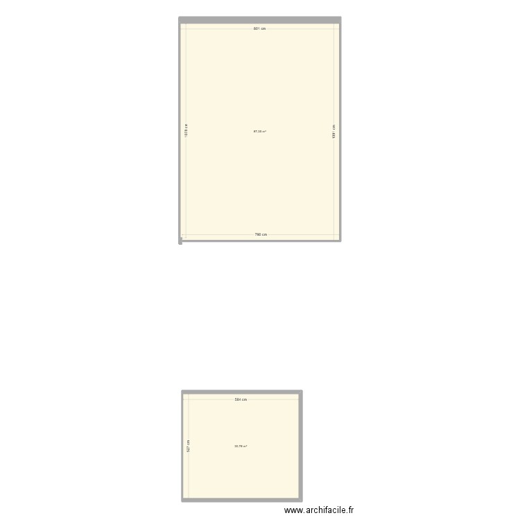 la chaume 2. Plan de 2 pièces et 118 m2