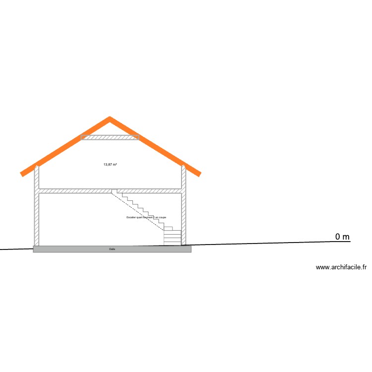 facade est. Plan de 0 pièce et 0 m2