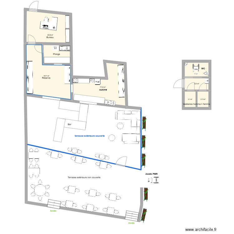 restaurant poutou. Plan de 0 pièce et 0 m2