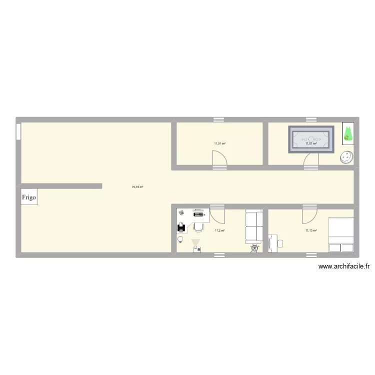 Plan T4. Plan de 5  et 120 m²