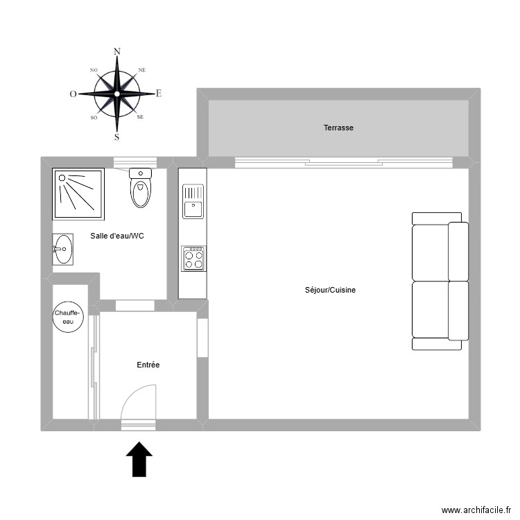 lamarche. Plan de 5 pièces et 60 m2