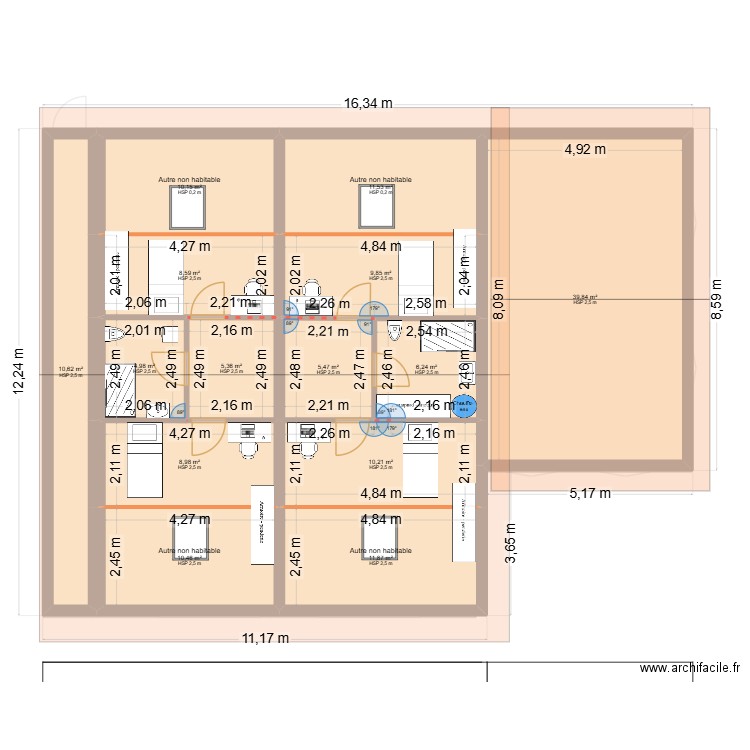 SAONE COMPLET TEST deux. Plan de 27 pièces et 473 m2